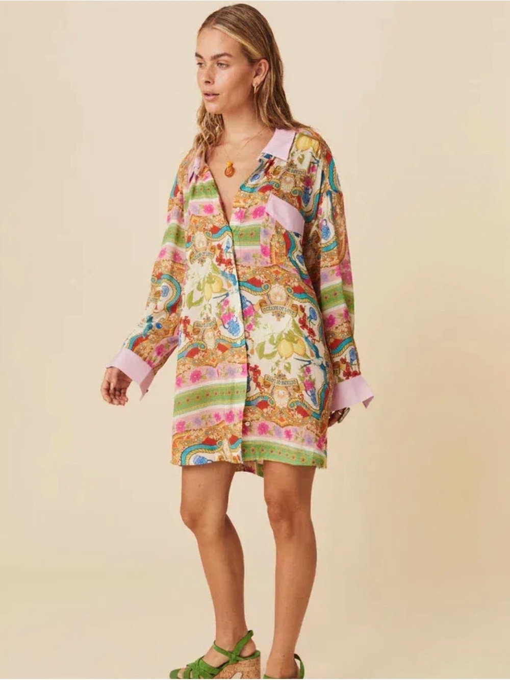 Maddelena Shirt Spell Pastel Multi Floral & Baroque Button-Front Shirt